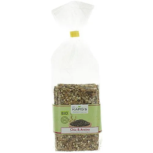 Crackers chia & avoine BIO paquet 200g Dr Karg's