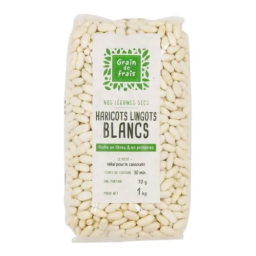 Haricots lingots blancs paquet 1kg Grain de Frais