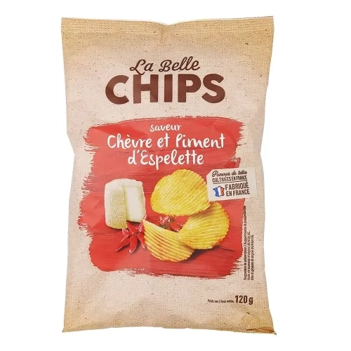 Chips chèvre piment paquet 120g La Belle Chips