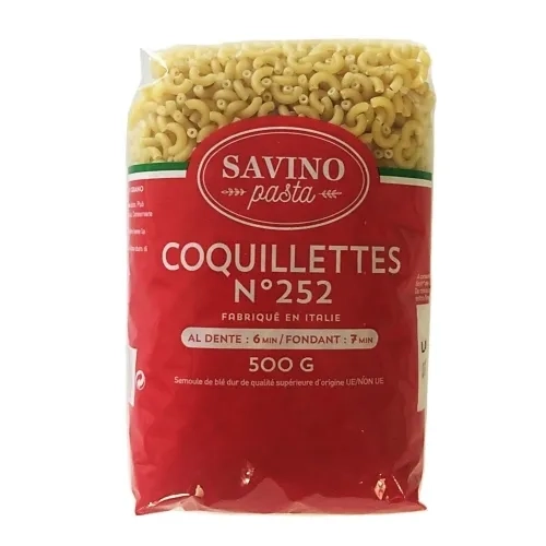 Pâtes Coquillettes n°252  pqt 500g Savino Pasta