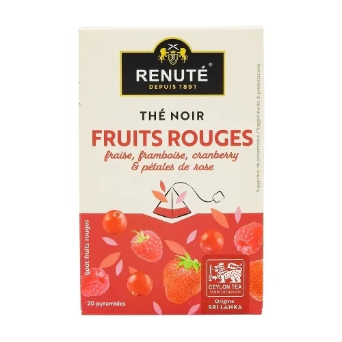 Thé noir aux fruits rouges 20  pyramides Renuté