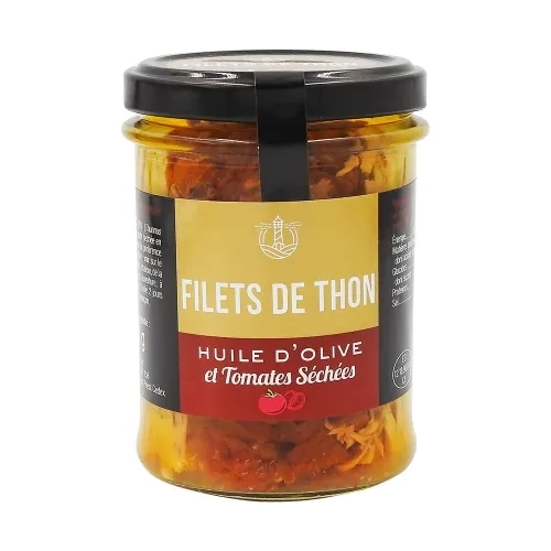 Filets de thon huile olive et tomates séchées 130g
