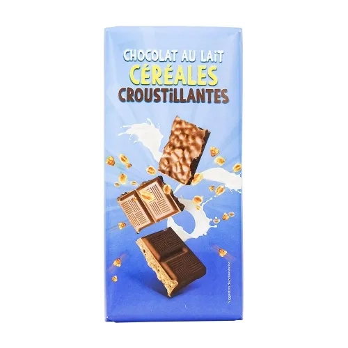 Chocolat lait céréale croustillante tablette 100g