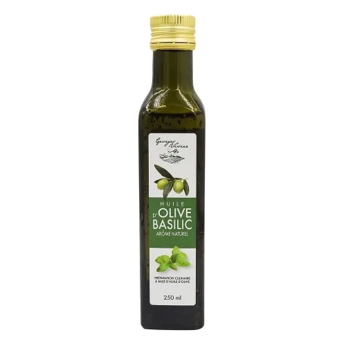 Huile d'olive au basilic  bouteille 250ml