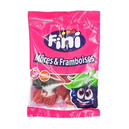Bonbons mûres framboises Halal paquet 90g Fini