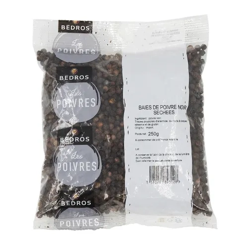 Poivre noir grain paquet 250g Bédros