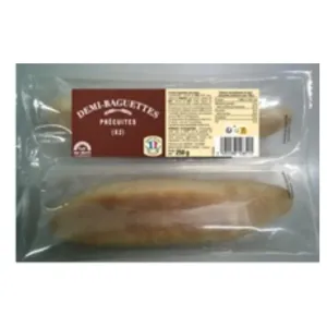Lot de 2 demi baguettes précuites paquet 250g