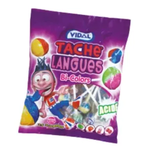 Sucettes tache langue bi-colors sachet 200g