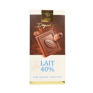 Chocolat au lait 40% Costa Rica tablette 100g Maison Montfève