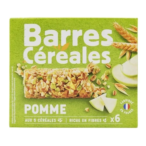 Barres de céréales aux pommes vertes paquet 126g