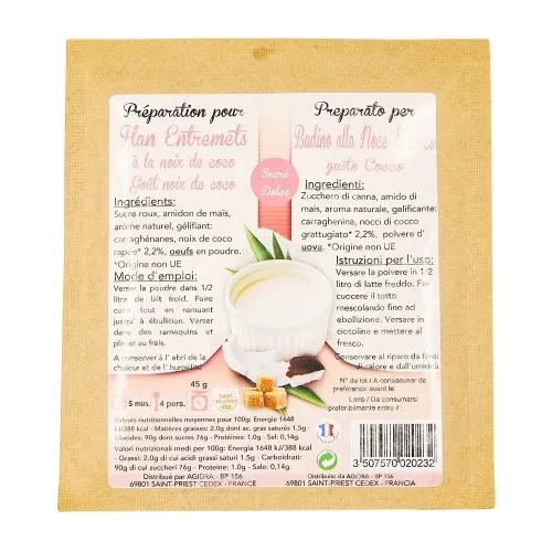 Flan noix de coco naturel  sachet 45g