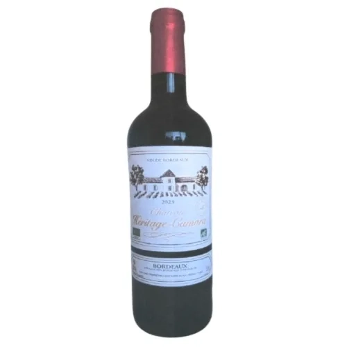 Vin rouge Bordeaux AOC Ch Héritage-Camara BIO 75cl