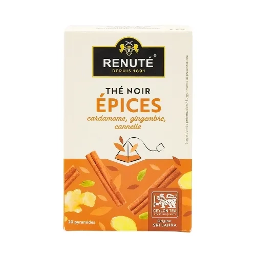 Thé noir aux épices et agrumes 20 pyramides Renuté