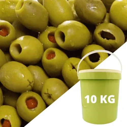 Olives vertes farcies poivron  origine Espagne
