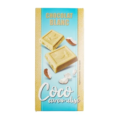 Chocolat blanc et coco tablette 200g