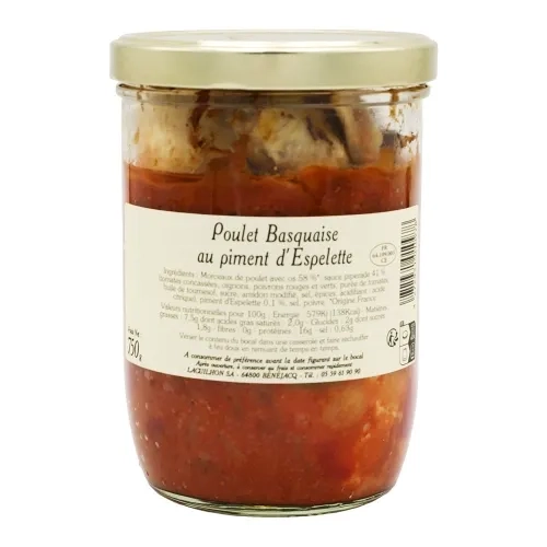 Poulet basquaise au piment d'espelette bocal 750g