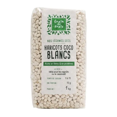 Haricots coco blancs paquet 1kg Grain de Frais