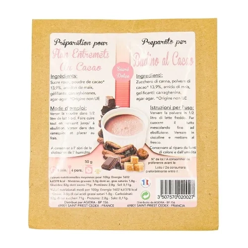 Flan chocolat naturel  sachet 50g