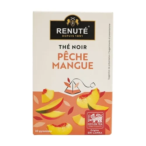 Thé noir pêche mangue boîte 20 pyramides Renuté