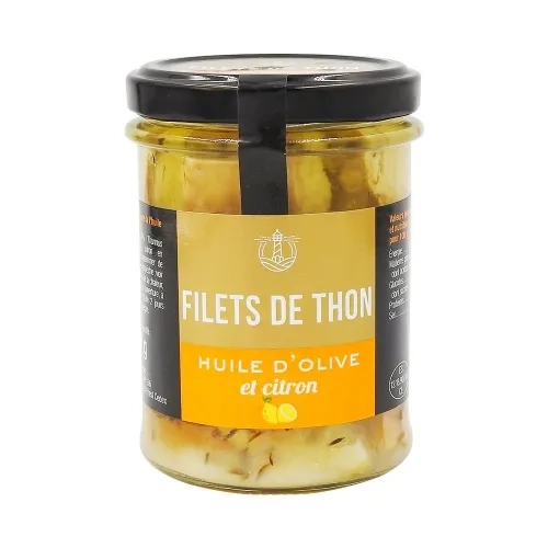 Filets de thon huile olive citron et thym pne 130g