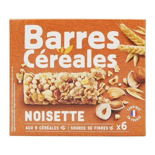 Barres de céréales aux noisettes paquet 126g