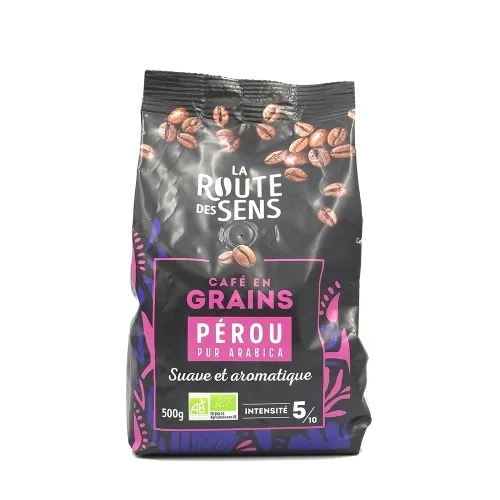 Café grains 100% Arabica Pérou BIO paquet 500g