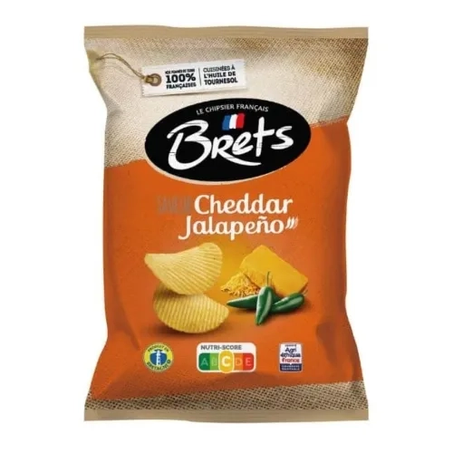 Chips cheddar jalapeno paquet 125g Brets