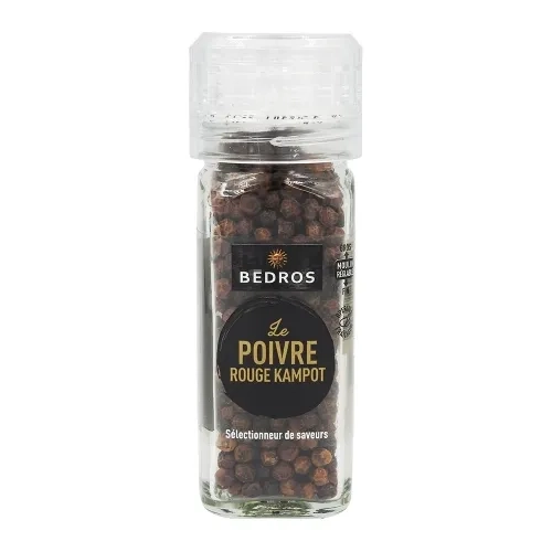 Poivre Kampot rouge moulin 49g Bédrosr