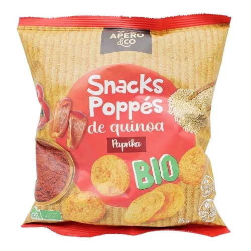 Snacks poppés Quinoa Paprika BIO sachet 75g