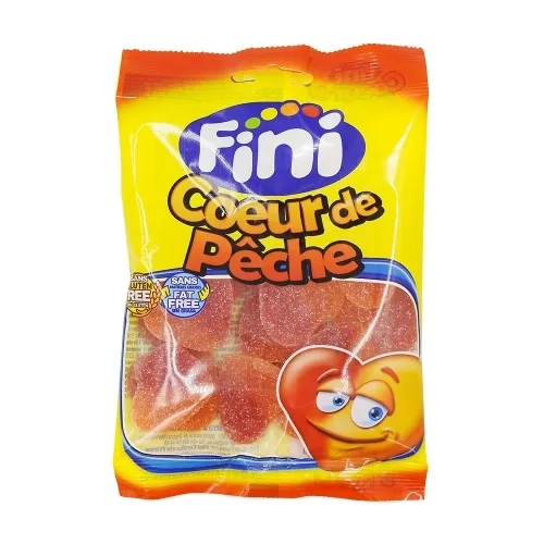 Bonbons coeur de pêches acides Halal paquet 90g