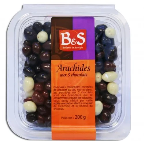 Arachides 3 chocolats B&S barquette 200g