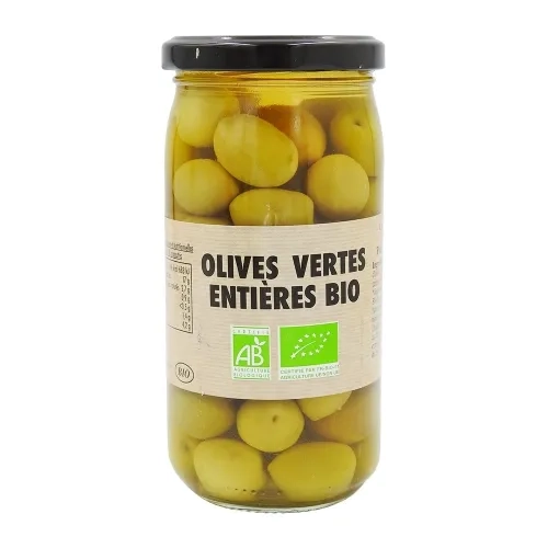 Olives vertes entières BIO pot 37cl
