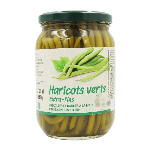 Haricots verts entiers extra fin bocal pne 660g