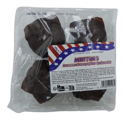 Muffins chocolats et pépites de chocolat pqt 300g