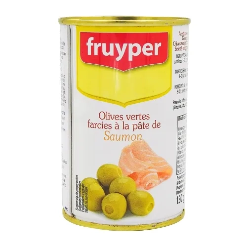 Olives farcies à la pâte de saumon boîte 130g