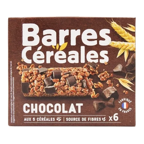 Barres de céréales au chocolat noir paquet 126g