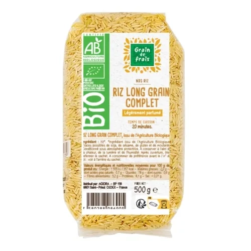 Riz long complet BIO paquet 500g Grain de Frais