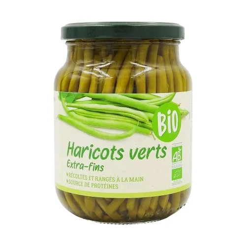 Haricots verts extra fins BIO bocal pne 660g