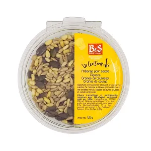 Mélange de graines tournesol, courge et pignons pour salade pot 60g