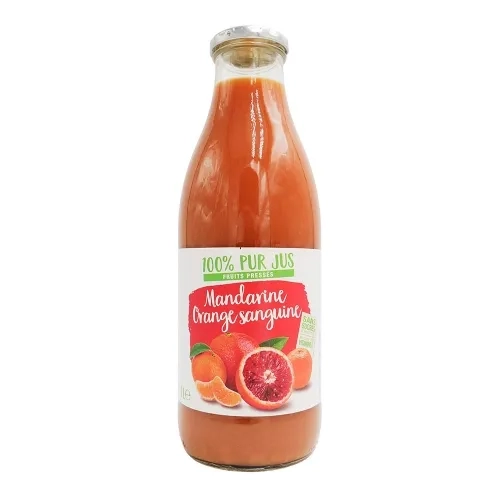Pur Jus Mandarine Orange Sanguine bouteille 1l
