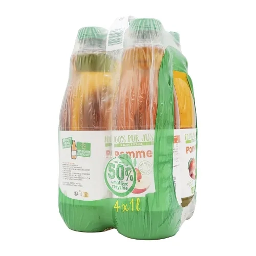 Pack pur jus pomme clarifié France PET 4x1L