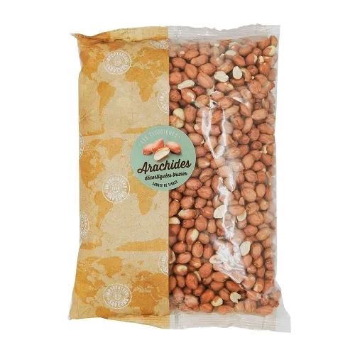 Arachides brunes décortiquées paquet 1kg IDS