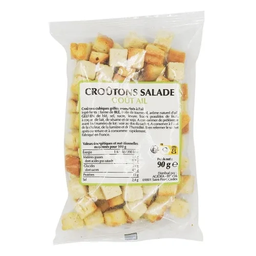 Croûtons salade goût ail sachet 90g