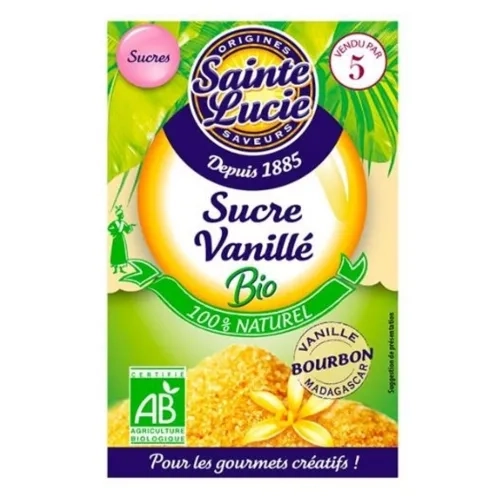 Sucre vanillé BIO pack 5x7.5g Sainte Lucie