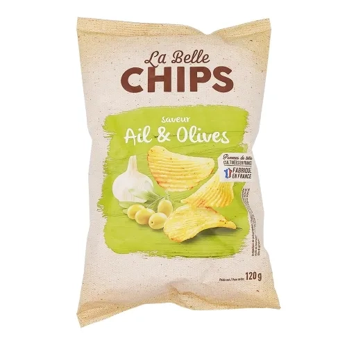 Chips à l'ail et olive pqt 120g La Belle Chips