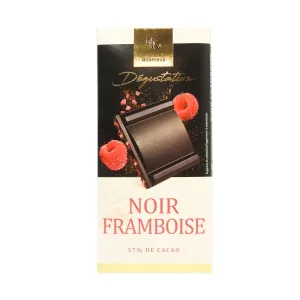 Chocolat noir à la framboise 57% de cacao tablette 100g Maison Montfève