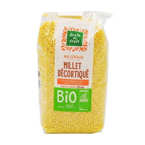MILLET DECORTIQUE BIO paquet 500g GRAIN FRAIS