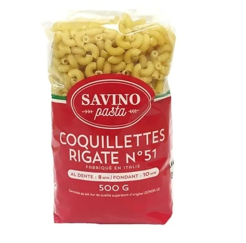 Pâtes Coquillettes n°51  pqt 500g Savino Pasta