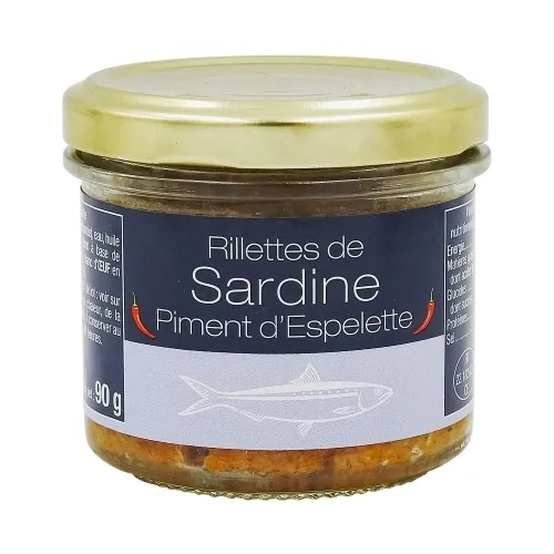 Rillettes de sardine  piment d'Espelette pot 90g