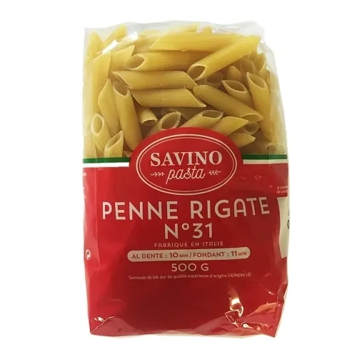 Pâtes Penne Rigate n°31  pqt 500g Savino Pasta